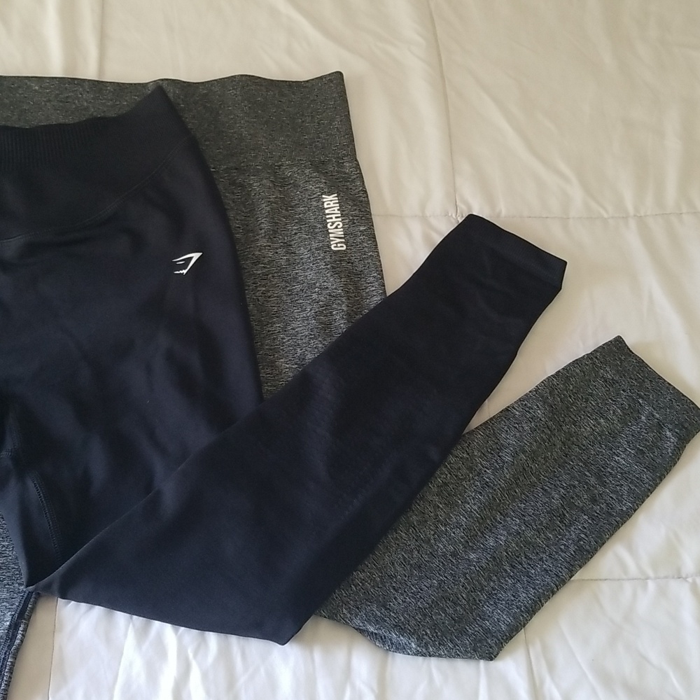 2 Pairs Gymshark Black Gray Leggings Adapt Seamless
